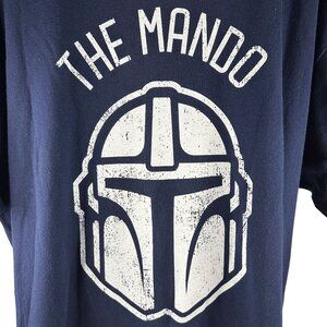 Disney Star Wars‎ The Mando Navy Graphic T-Shirt Mens 2XLT Mandalorian Chest Hit